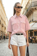 Oversized Half Sleeve Stitch Jacket