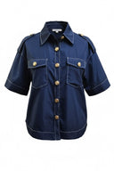 Oversized Half Sleeve Stitch Jacket