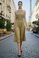 Cross Front Strap Midi Dress