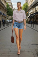 Button Detail Yoke Blouse