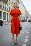 Waist Smocked Midi Dress