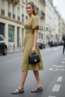 Waist Smocked Midi Dress