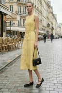 Stitch Detail Midi Dress w/Belt