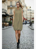 Zip Up Front Adjustable Bottom Dress