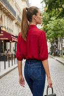 Cut Out Yoke Detail Blouse