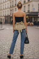 TUBE BUBBLE TOP W/ TWISTED ROPE BELT