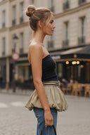 TUBE BUBBLE TOP W/ TWISTED ROPE BELT
