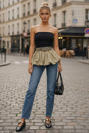 TUBE BUBBLE TOP W/ TWISTED ROPE BELT