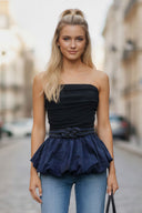 TUBE BUBBLE TOP W/ TWISTED ROPE BELT