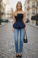 TUBE BUBBLE TOP W/ TWISTED ROPE BELT
