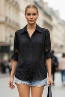 MILA LACE INSERT BLOUSE
