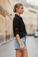 MILA LACE INSERT BLOUSE