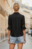 MILA LACE INSERT BLOUSE