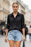 MILA LACE INSERT BLOUSE