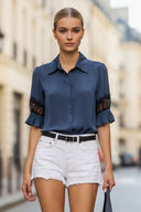 MILA LACE INSERT BLOUSE