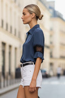 MILA LACE INSERT BLOUSE