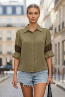 MILA LACE INSERT BLOUSE