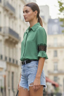 MILA LACE INSERT BLOUSE