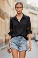 MILA LACE INSERT BLOUSE