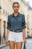 MILA LACE INSERT BLOUSE
