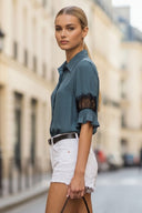 MILA LACE INSERT BLOUSE