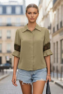 MILA LACE INSERT BLOUSE