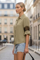 MILA LACE INSERT BLOUSE