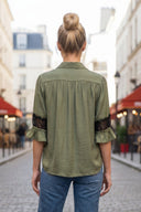 MILA LACE INSERT BLOUSE