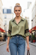MILA LACE INSERT BLOUSE