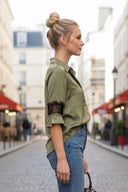 MILA LACE INSERT BLOUSE
