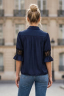 MILA LACE INSERT BLOUSE