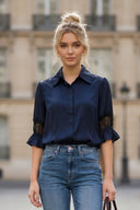 MILA LACE INSERT BLOUSE