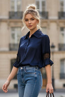 MILA LACE INSERT BLOUSE