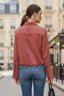 FRONT ZIP BELL CUFFS BLOUSE