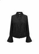 FRONT ZIP BELL CUFFS BLOUSE