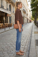 WHIPSTITCH COLLAR LINEN BLOUSE