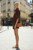 WHIPSTITCH COLLAR LINEN BLOUSE