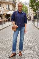 WHIPSTITCH COLLAR LINEN BLOUSE