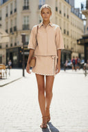 WHIPSTITCH COLLAR LINEN BLOUSE