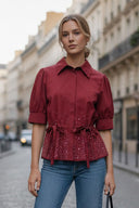 ELLA CRYSTAL ADJUSTABLE STRAP SHIRT