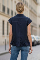 RUFFLE STITCH DETAIL BLOUSE