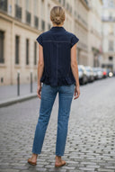 RUFFLE STITCH DETAIL BLOUSE