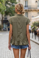 RUFFLE STITCH DETAIL BLOUSE