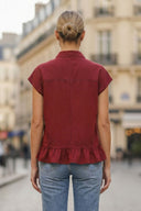 RUFFLE STITCH DETAIL BLOUSE