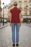 RUFFLE STITCH DETAIL BLOUSE