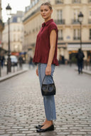 RUFFLE STITCH DETAIL BLOUSE