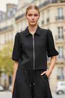 CHLOE BUBBLE SLEEVE ZIP JACKET