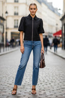 CHLOE BUBBLE SLEEVE ZIP JACKET
