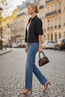 CHLOE BUBBLE SLEEVE ZIP JACKET