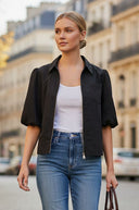 CHLOE BUBBLE SLEEVE ZIP JACKET